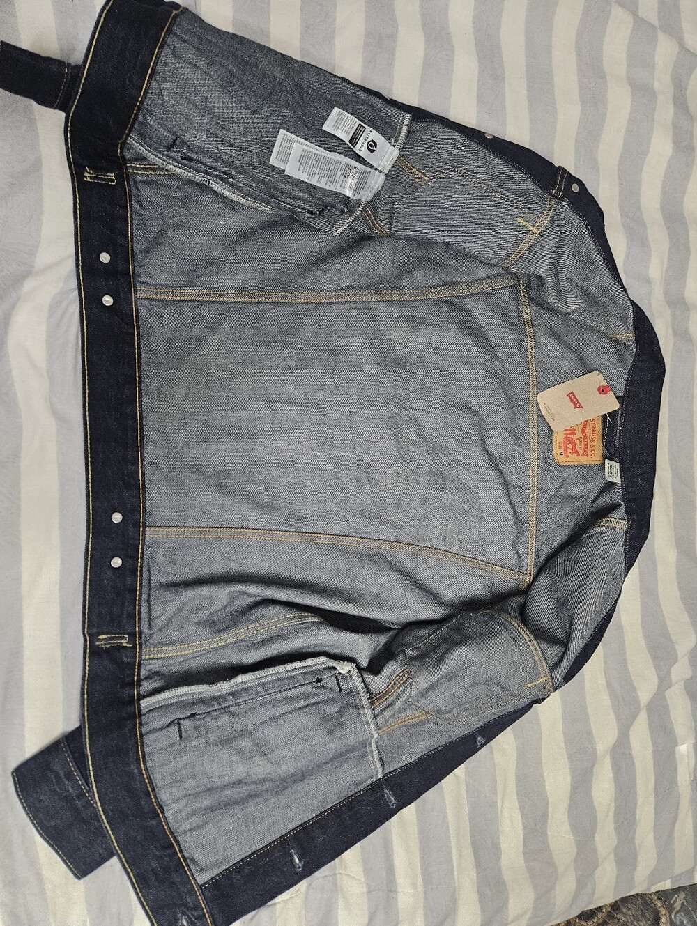 Levi's Men's Dark Blue Denim Trucker Jacket - Picture 2 of 4